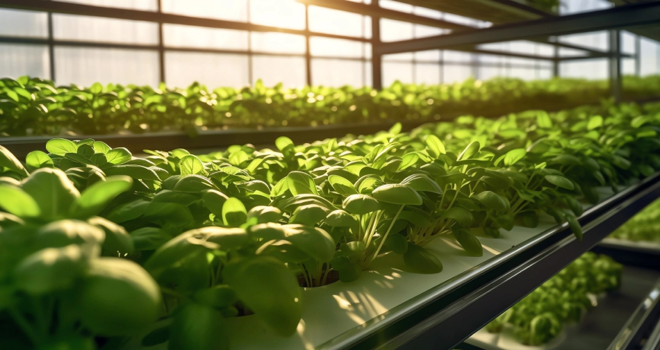 Plantas em uma estufa